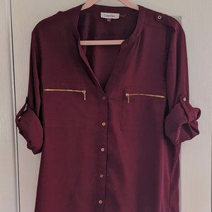 Calvin Klein Burgundy Blouse
